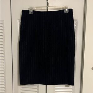 Donna Karan Black Pinstripe Pencil Skirt